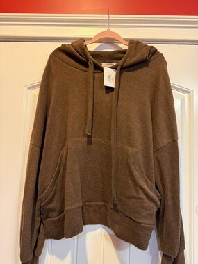 Cherish Brown Hooded Pullover Sweatshirt